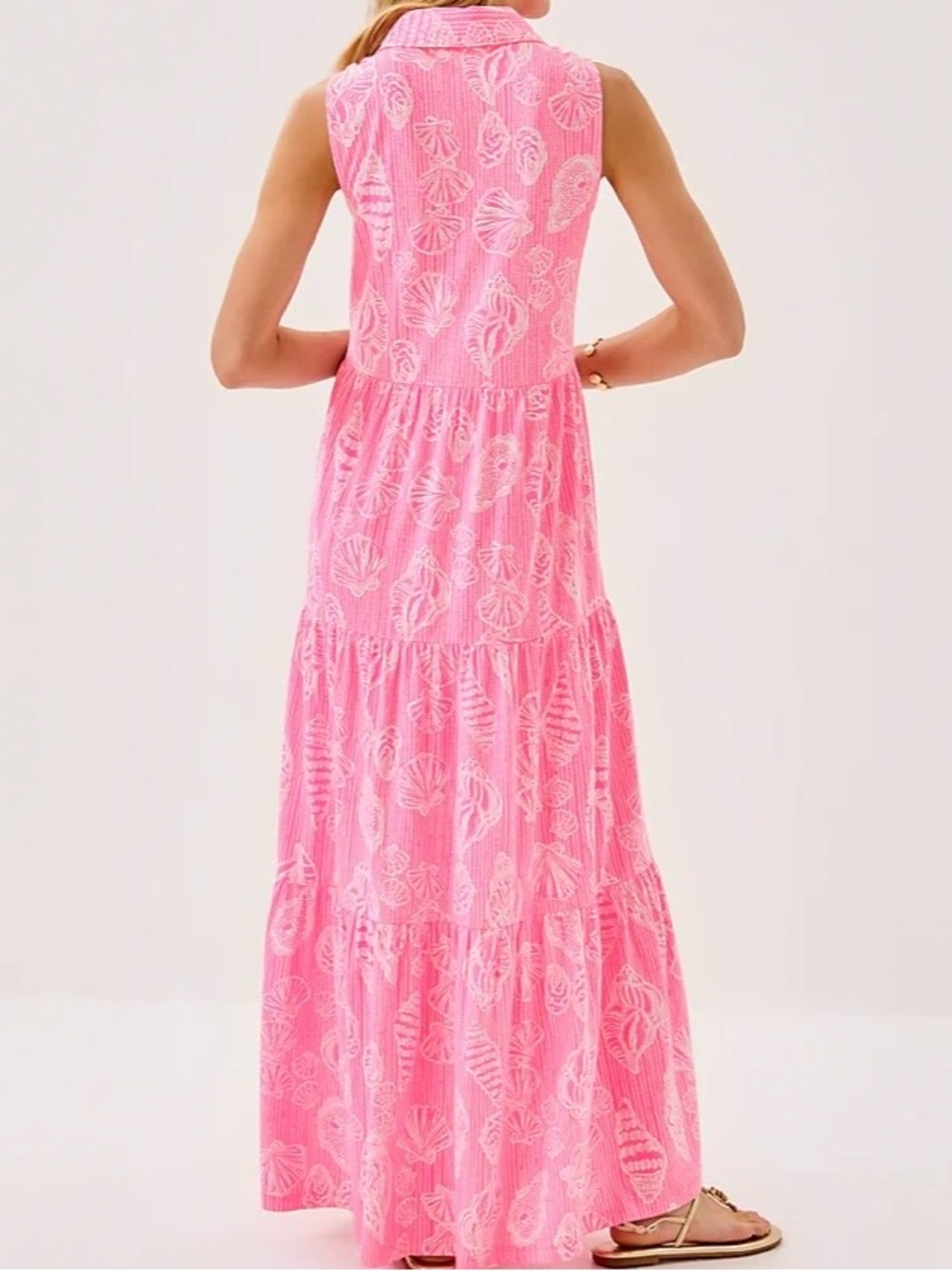 Lilly Pulitzer Riegan Maxi Dress in Rousseau Pink Cool as Shell. XL. NWT - Picture 2 of 9